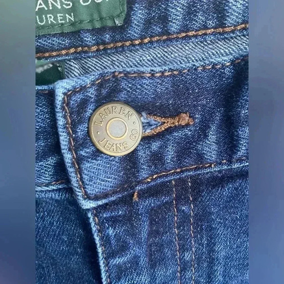 Vintage Lauren Ralph Lauren Jeans Co Skinny Size 16W Dark Blue Wash High Rise - Picture 3 of 7